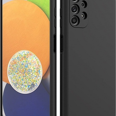 Smartphone preto com ecrã colorido e múltiplas câmaras na traseira