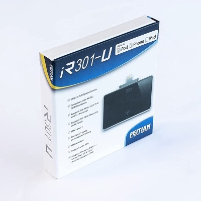 Embalagem de dispositivo R301-U preto com conector USB