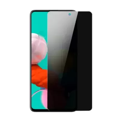 Smartphone com filtro de privacidade preto sobre o ecrã