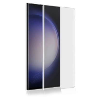 Smartphone com ecrã curvo e protetor de ecrã transparente