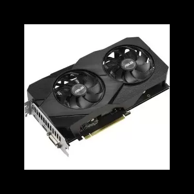 Placa gráfica ASUS preta com dois ventiladores e interface PCIe