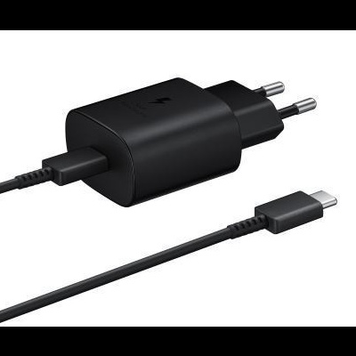 Carregador de parede preto com cabo USB-C