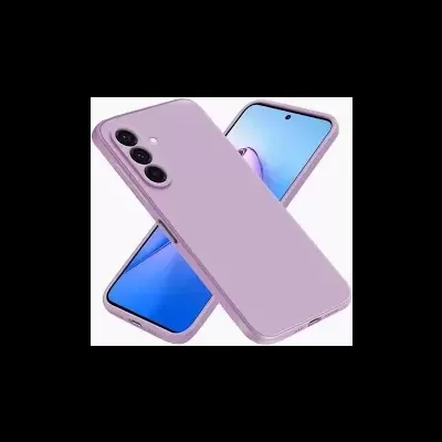 Dois smartphones lilás, um virado para trás mostrando três câmaras, e outro para frente com ecrã azul