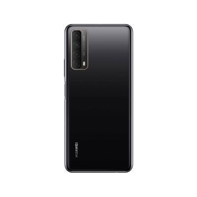 Smartphone Huawei preto com quatro câmaras traseiras e acabamento metálico