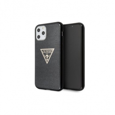 Capa preta para smartphone com logo GUESS dourado