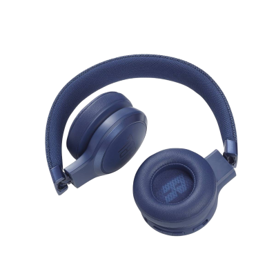 Auricular over-ear azul escuro com espuma e logo JBL