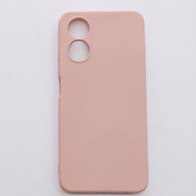 Capa rosa claro para telemóvel com duas aberturas redondas para câmaras