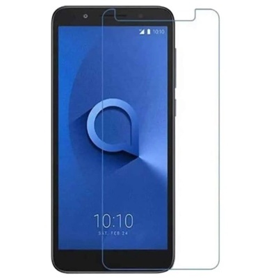 Smartphone preto com vidro temperado transparente sobreposto