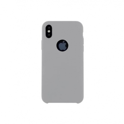 Capa cinzenta para smartphone com logo Apple visível