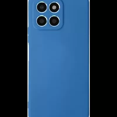 Capa de smartphone azul em silicone fosco com recortes para três câmaras e flash