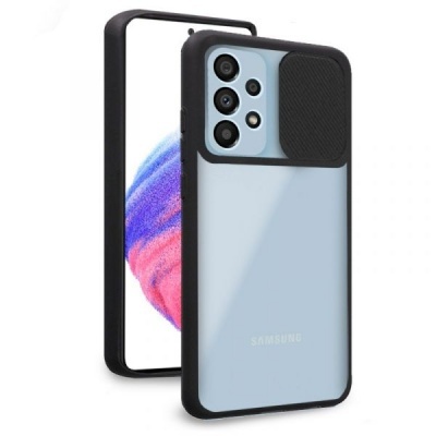 Capa protetora para smartphone Samsung azul claro com cobertura deslizante para câmara