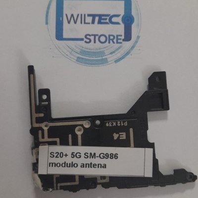 Módulo antena S20+ 5G SM-G986 com circuito visível e etiqueta, sobre fundo branco com logótipo WILTEC STORE