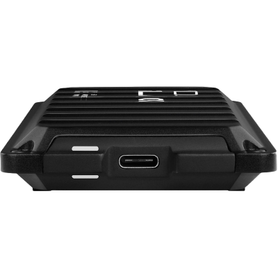 Disco rígido externo preto com porta USB-C