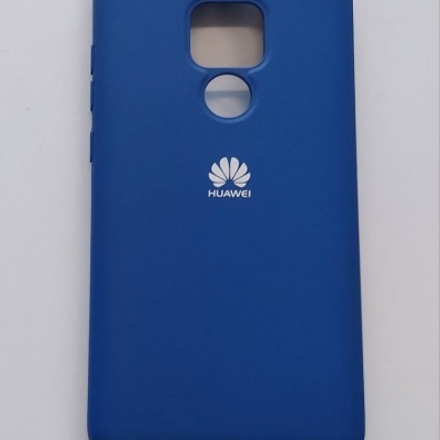 Capa azul para telemóvel Huawei com logótipo branco