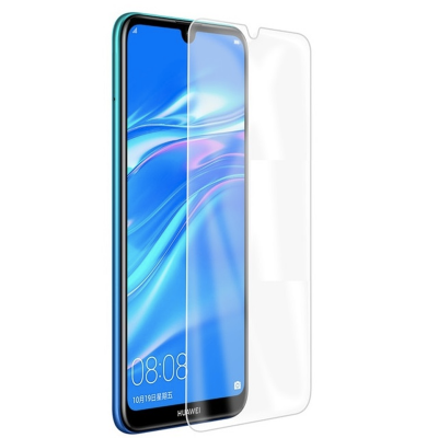 Smartphone Huawei azul com protetor de ecrã transparente
