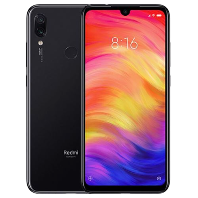 Smartphone Redmi preto com ecrã colorido e câmara dupla