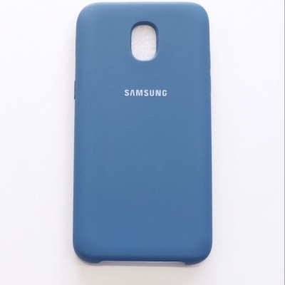 Capa azul para telemóvel Samsung com logótipo branco e abertura para câmara