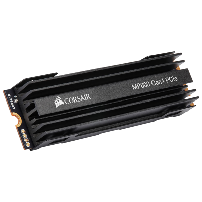SSD NVMe M.2 Corsair MP600 Gen4 PCIe com dissipador de calor preto