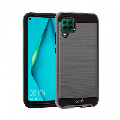 Smartphone com capa protetora cinza e preta