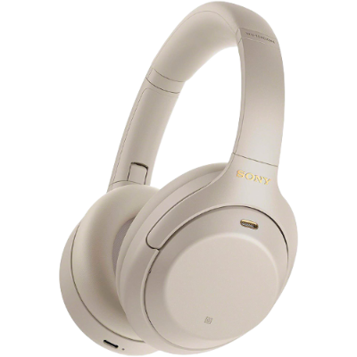 Auriculares Sony creme over-ear com design almofadado e USB-C