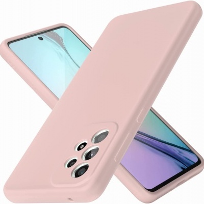 Capa rosa para smartphone com recortes para câmaras, telemóvel em fundo branco