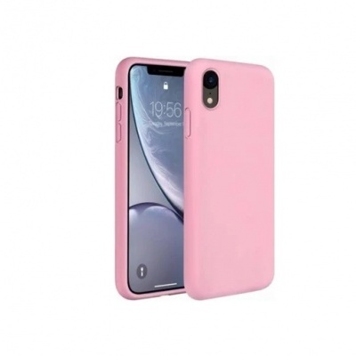 Capa rosa para smartphone em silicone com ecrã digital visível