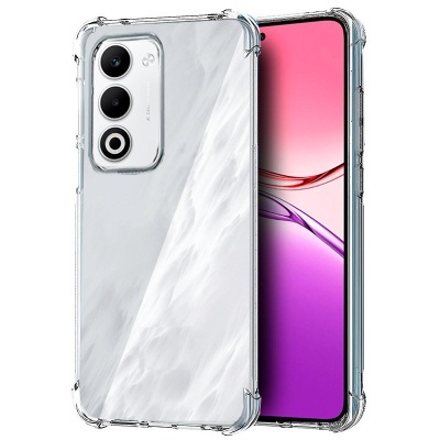 Smartphone com capa transparente mármore branco e ecrã cor-de-rosa