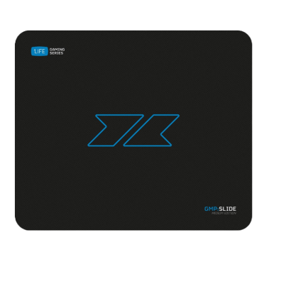 Tapete para rato preto com logótipos azuis e brancos