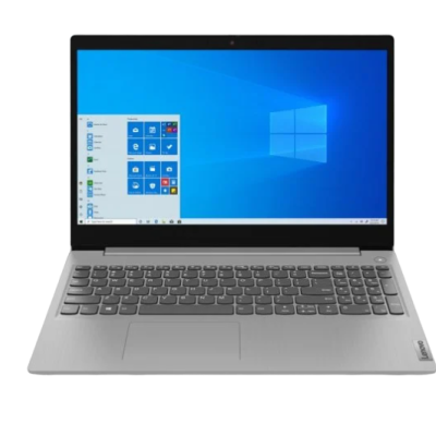Computador portátil cinza com ecrã Windows 10 e teclado completo