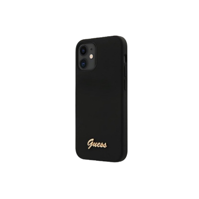 Capa preta para smartphone com logo Guess dourado