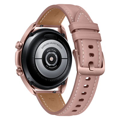 Relógio inteligente Samsung Galaxy com bracelete de couro rosa