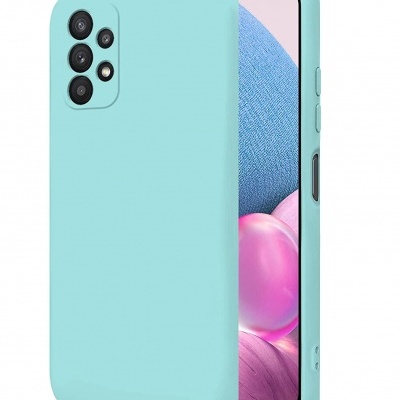 Capa de telemóvel silicone azul turquesa com telemóvel