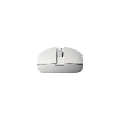 Rato informático sem fios branco com roda central e botões