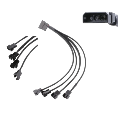 Cabos elétricos pretos com vários conetores