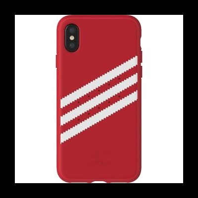 Capa de smartphone vermelha com riscas brancas diagonais