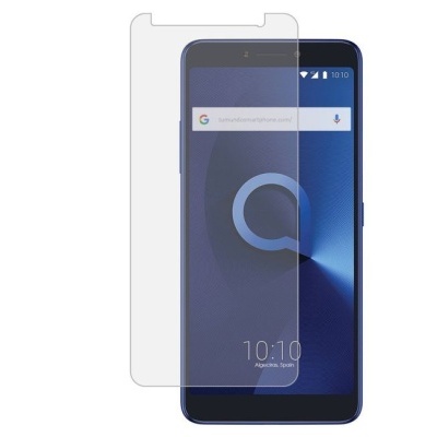 Smartphone azul com película protetora de vidro temperado na frente