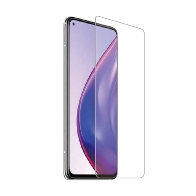 Smartphone com vidro temperado transparente sobreposto no ecrã