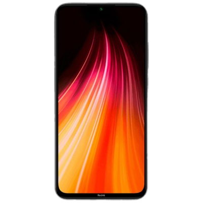 Smartphone Redmi com ecrã colorido com tons de vermelho, rosa e laranja