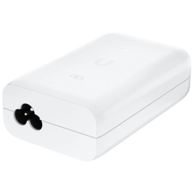 Dispositivo branco retangular com entrada para cabo