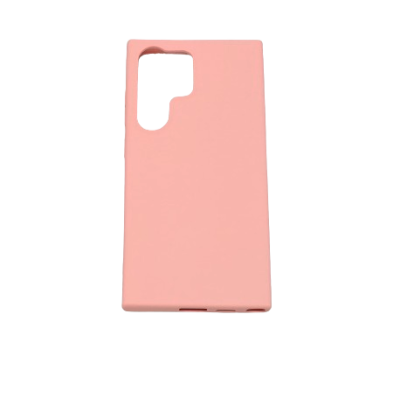 Capa para telemóvel rosa em silicone com recorte para câmara
