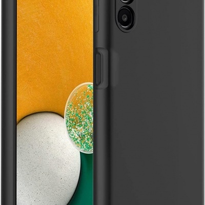 Smartphone preto com capa e ecrã com padrão colorido abstrato