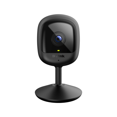 Câmara de segurança D-Link preta com base redonda