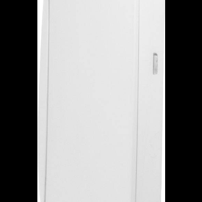 Colchão branco visto de lado com textura suave e perfil espesso.