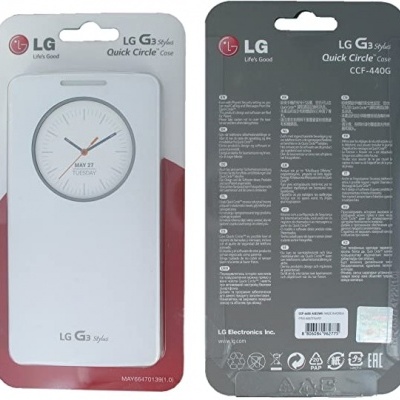Capas para telemóvel LG G3 Style Quick Circle Case em embalagem branca com abertura circular