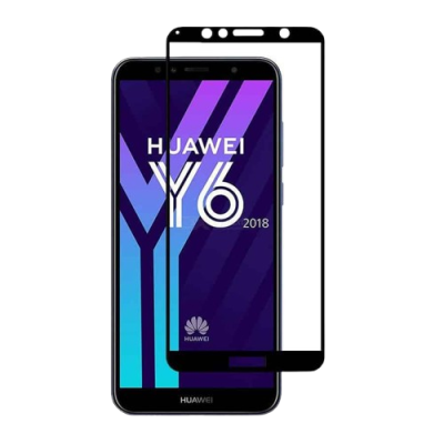 Telemóvel Huawei Y6 2018 preto com película protetora preta