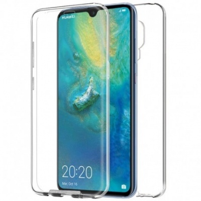 Telemóvel Huawei com capa transparente em silicone