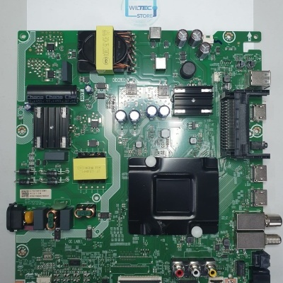 Placa eletrónica verde com conectores HDMI, RCA, USB e componentes diversos.