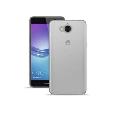 Telemóvel Huawei com ecrã preto e capa traseira branca