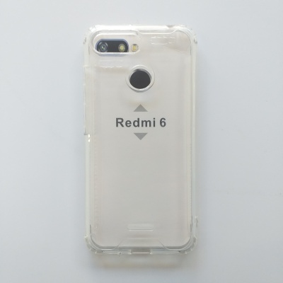 Capa transparente para smartphone Redmi 6 em fundo branco