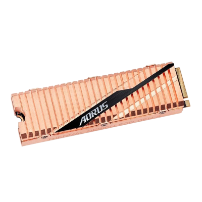 Dissipador de calor cobre para computador com lettering AORUS preto e branco